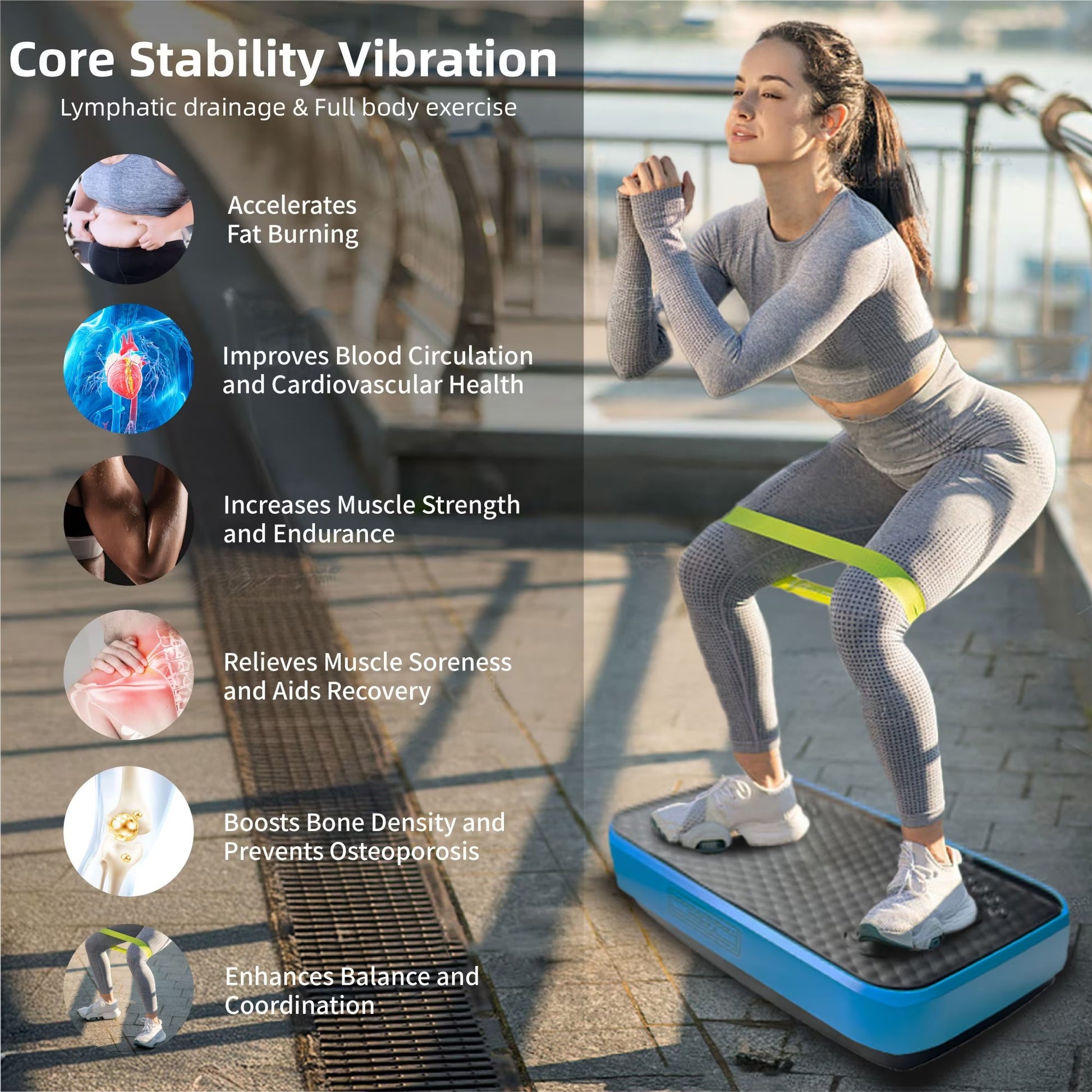 Vibration Plate Exercise Machine, Whole Body Fitness Platform for Lymphatic Drainage, Vibrating Shaker Board with 120 Speed Levels, Weight Loss and Fat Burner Workout Equipment for Women and Menwhite